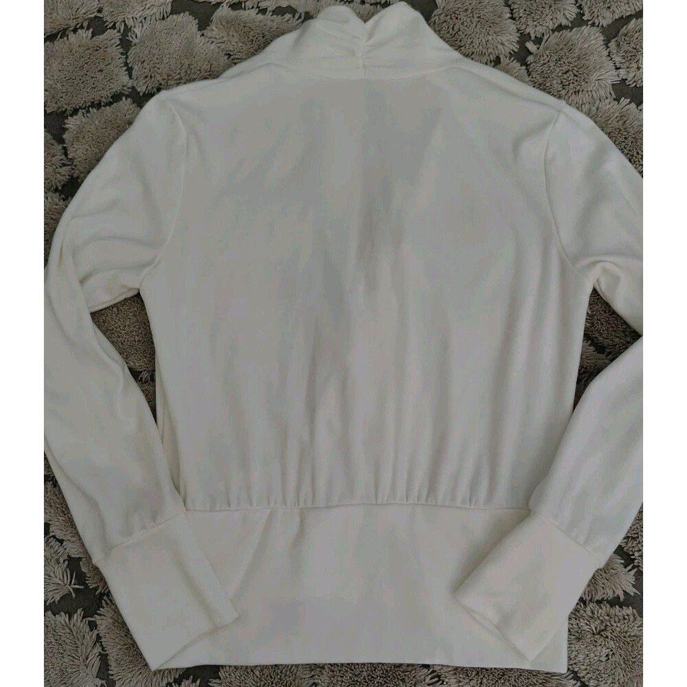 OGL Eco-Mousse Surplice Tuckable Draped V Neckline Long Sleeve Size M New - Picture 4 of 4